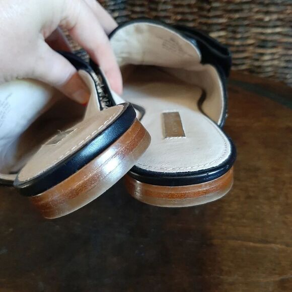 Louise et Cie Lo Cela Cow Hair Leather Slip On Mules 6 36.5 Bow Jaguar Flats - Picture 6 of 12